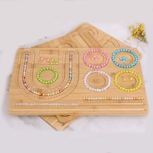 Bamboo Bead Board Design Beading Board Tray for Jewelry Making and Beading Projects Bracelet Necklaces Design Beading Mats Trays 240418