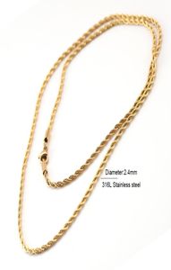 gold necklace hiphop chain men women couple 24mm necklaces long Stainless Steel Chain Necklace Waterproof Men Link necklace1711641