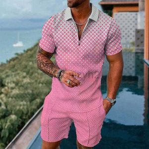 Luxury Men's Tracksuits Streetwear Summer Short Sleeve Shorts Two Piece Sports Casual Men's Set Plus Size Set