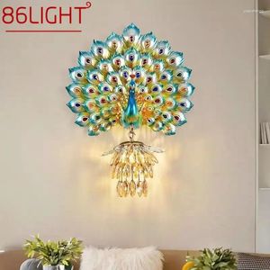 Wall Lamps 86LIGHT Contemporary Peacock Lamp Personalized And Creative Living Room Bedroom Hallway Aisle Decoration Light