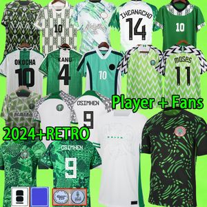 Nigeria 2024 Soccer Jerseys Osimhen 22 23 24 Fotbollskjorta Okocha Simon Lookman Iheanacho 2018 Fans Player Version 94 96 98 Training Uniform 1994 1996 1998 RETRO