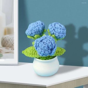 Dekorative Blumen gestrickte Blume Realistische künstliche künstliche Häkelpflanze für Häkchen für Wohnkultur