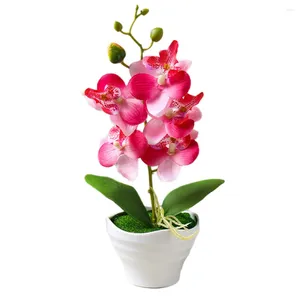 Dekoratif çiçekler marka saksı bitki yapay çiçek bonsai seti zarif işçilik beş başlı phalaenopsis