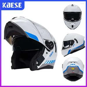 Motorcykelhjälmar Dual Lens Vänd hjälm för Motocross Full Face med dubbel Visir Dot -godkänd unisex Modular Racing