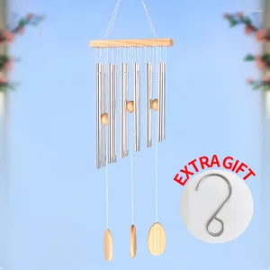 Decorative Figurines Amazing Grace Wind Chimes Outdoor Deep Tone With Hook 31.5"Elegant Metal Design Medium Silver