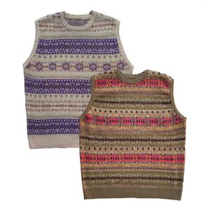 Kamizelki mężczyzn 2024 Kapital vintage etniczne kamizelki w paski w paski dla mężczyzn ins Bone Framework retro kwiatowy sweter