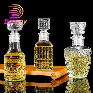DEOUNY 50 ml Mini vetro trasparente Contenitore whisky decorativo decorativo deposito di vino sigillato per alcol decanter 240429