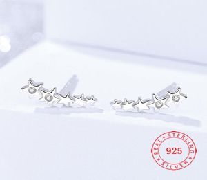 fashion 925 Sterling Silver Stud Earring personalized stars point shape cubic zirconia cz stones beautiful designed earrings whole1497483