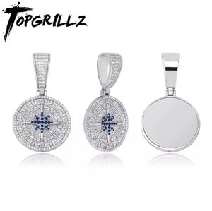 Pendant Necklaces TOPGRILLZ Hip Hop Compass Pendant Iced Out Cubic Zirconia With Tennis Chain Fashion Jewelry Gift For Men Women 21800711