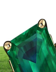 Anel de esmeralda verde de jóias de ouro 14K para mulheres da baguete diamant bizuteria anilos de puro esmerald gemstone 14k anel de ouro para fêmeas y6496857