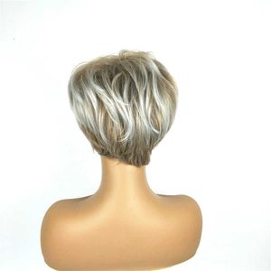 pick headgear Wig chemical fashion color short dye straight fiber hair fade womens new product
