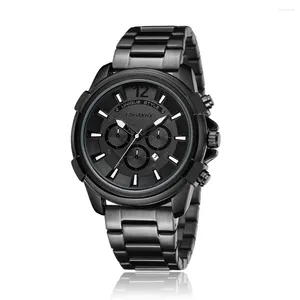 腕時計を落とすクールな大きなケースウォッチメンズCagarny Sport Quartz Cloart Mens Watches豪華な防水ブラックスチールリロジホムブレ