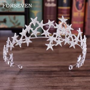 Diamond Star Tiara Bridal Wedding Hair Accessories Crystal Crown