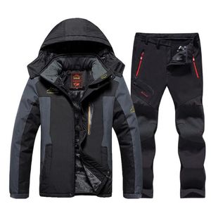 Jackets de esqui 2021 Masas de esqui masculinas Marcas à prova d'água de vento espessura quente casaco de neve inverno e calça de casaco de snowboard 315g