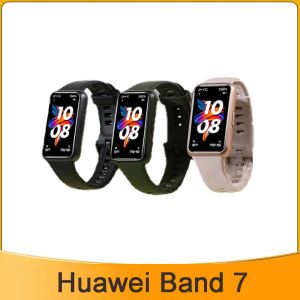 Armbands Huawei Band 7 Smart Band Blood Oxygen 1.47 '' AMOLED SCREEN HEARCHE TRACKER SMARTBAND 2 veckor Batterilivslängd 5atm vattentät