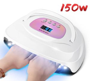 Ladymisty 150W LED Lamp Nail Dryer 57 LEDs Dualhands UV Ice Lamp For Drying Gel Polish 4 Timer Auto Sensor Manicure Tools Q11236693129598