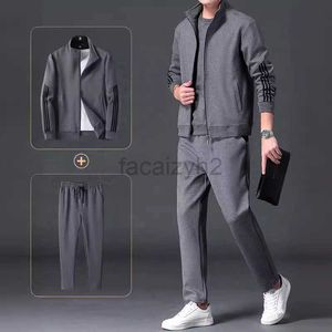 Men's Tracksuits streetwear Sports set for men erly fathers casual standing collar plush and thick hoodie sports two-piece set Fashion Plus Size set