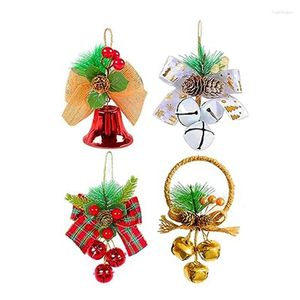 Christmas Decorations Bell Door Ornament Hanging Tree Bow Knot For Home Decoration Durable