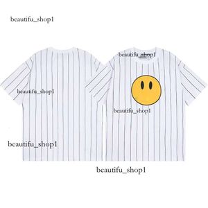 Drew Brand Designer T Shirt Summer Drawdrew T Shirt Smiley Face Letter Print Graphic Loose Casual Short Sleeved Draw T-shirt Trend Smiling Shirt 909