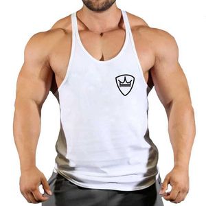 Herrtankstoppar Sommaren Y Back Gym Stringer Tank Top Men Cotton Clothing Bodybuilding Slveless Shirt Vest Muscle Singlets Workout Tank T240505