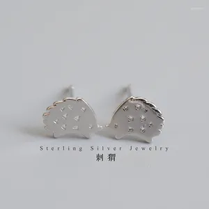 Brincos de garanhão Adorável ouriço no S925 Sterling Silver coreano e japonês estilo doce jóias de orelha de menina