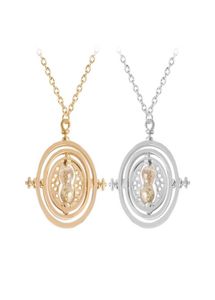24 PcsLot Selling 28 cm Diameter Time Turner Necklace Movie Jewelry Rotating Hourglass Pendant Bulk Whole 2202281944709