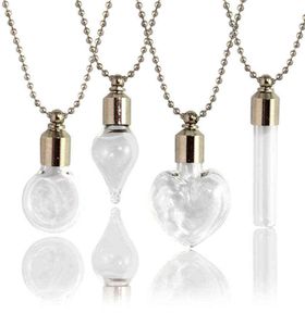 2st Glass Locket urn smycken kremation smycken urn halsband för aska fyllbara injektionsflaskor halsbands blodflaskhalsband y2205231900905