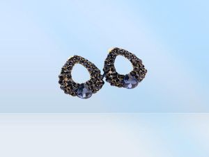 Creative Charm Water Drop Shaped Earrings for Women Girls Navy Blue Zircon Stud Earrings Party Wedding Jewelry4803800