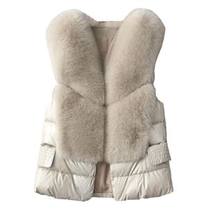 Futrzowa kamizelka Krótkie imitacja pióra w dół Slim Temperament Jacket Autumn and Winter Fashion Amatch 2111202843074