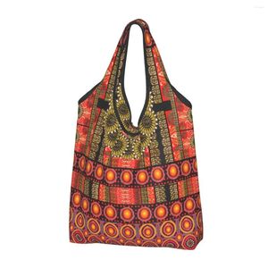 Storage Bags Reusable Moroccan Shopping Bag Women Tote Portable Bohemian Boho Groceries Shopper