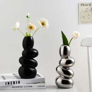 Vasen kreatives Licht Luxus abstrakter Eierpebble Vase Dekoration Wohnzimmer Desktop Home Art Kunst