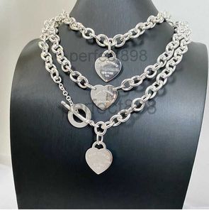 2024 Designer 925 Gümüş Şeftali Kalp Kolye Kalın Zincir Ot Kolye Kadın Kalp Şeklinde Köfte Kücon Ayarlanabilir Mizaç Çok Yönlü Stil