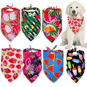 Abbigliamento per cani 5 pezzi di colore a colori misti di frutta stampare bavaglini di cotone morbido bandana triangolare bandana forniture