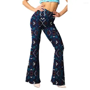 Leggings femininas Mulheres calças largas largas boho estilo floral hippie largura de pernas largas gipsy palazzo calça casual