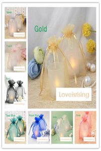 16色Pick100pcs 1015cm Sheer Organza Bag Wedding Favor Supplies GiftCandy Bag8456918