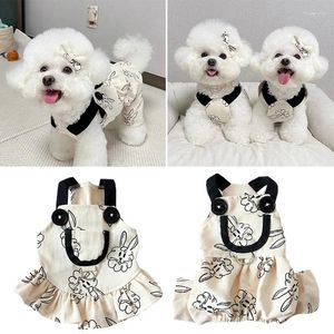 Dog Apparel Cute INS Print Clothes Jumpsuits Small Dogs Clothing Pet Outfits Spring Summer Yorkies White Girl Boy Mascotas