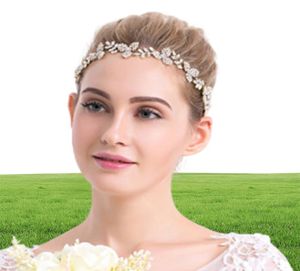 Düğün Kadın Kafa Bantları Moda Altın Kristal Saç Takı Aksesuarları Prenses Tiaras ve Kraliyet Headdress Mewar JCG0435812451