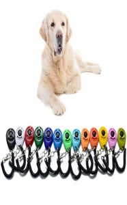 14 färger Pet Bark Clicker Deterrents Trainer Pet Dog Puppy Training Justerbar Sound Wrist Key Chain Universal Dog Training Click6924328