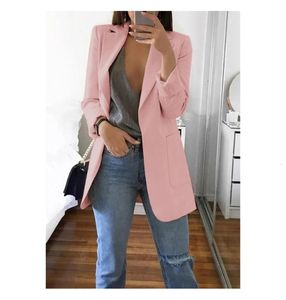 European and American fashion lapel slim fit cardigan temperament suit jacket for women 240424