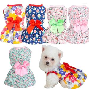 Dog Apparel Print Dress Puppy Chihuahua Pet Cat Dresses Cute Small Clothing Costume Christmas Up Skirt
