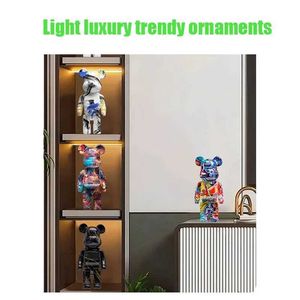 Objetos decorativos Figuras resina 49 grafite colorido Violento Urso Bricks estátua Estátua Decoração do escritório de urso violento Decoração do escritório Decoração T240506