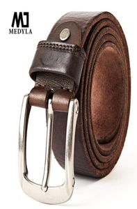 Medyla New Fashion Brand Luxury Leather Belts For Men Vintage Top Full Grain Genuine Leather Strap For Cowboys Jeans Waistband Y194515484