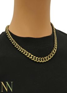 PCs grandes colares cubanos para homens ou mulheres moda de 8 mm de colar de gargantilha de 8 mm14k de bronze de ouro em aço inoxidável de aço inoxidável7785546