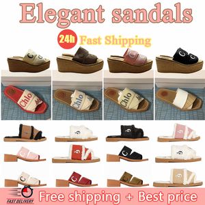 Luxury Sandals Famous Designer Women Slippers Woody Slides Platform Soft Shoes Linen High Heel Sandale summer beach linen platform elegant ladies 2024