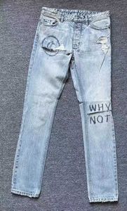 Mens Jeans Moda Yeni Tasarımcı Ksubi Kot Pantolonlar İçin Erkek Mor Jean Erkekler Yüksek Son Kalite Düz Tasarım Retro Rip Denim Biker Gri Boya Sıkıntısı İnce Fit Streç