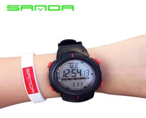 2017 Sanda Fashion Men 스포츠 시계 50m 방수 야외 재미있는 디지털 시계 수영 다이빙 손목 시계 reloj hombre montre3575669