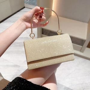 Shiny Wedding Clutch Handbag for Women Girls Glitter Shoulder Bag Purses Dating Allmatching Evening 240423