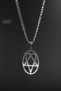 Best price Punk jewelry Him Necklace Stainless Steel Hearram Pendant Merch Logo Symbol Silver 4mm 24" curb Chain9550261