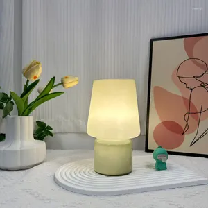 フロアランプベッドルームテーブルランプ充電式ガラス装飾屋内リビングルームデスクトップタッチ調光ベッドサイド周囲の光