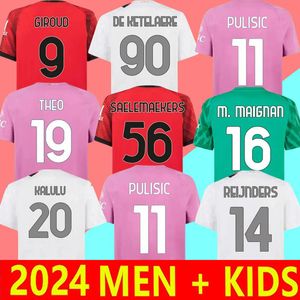 23 24 25 25 Oddychanie mężczyzn+Kids Koszulki piłkarskie Giroud Bennacer Pulisic Theo Reijnders koszulka Romagnoli Rafa leao S.castiljo Reijnders Loftus-Cheek Milans